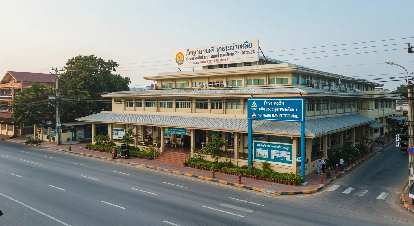 ao-nang Main bus Station - Destination point for khao-lak to ao-nang route