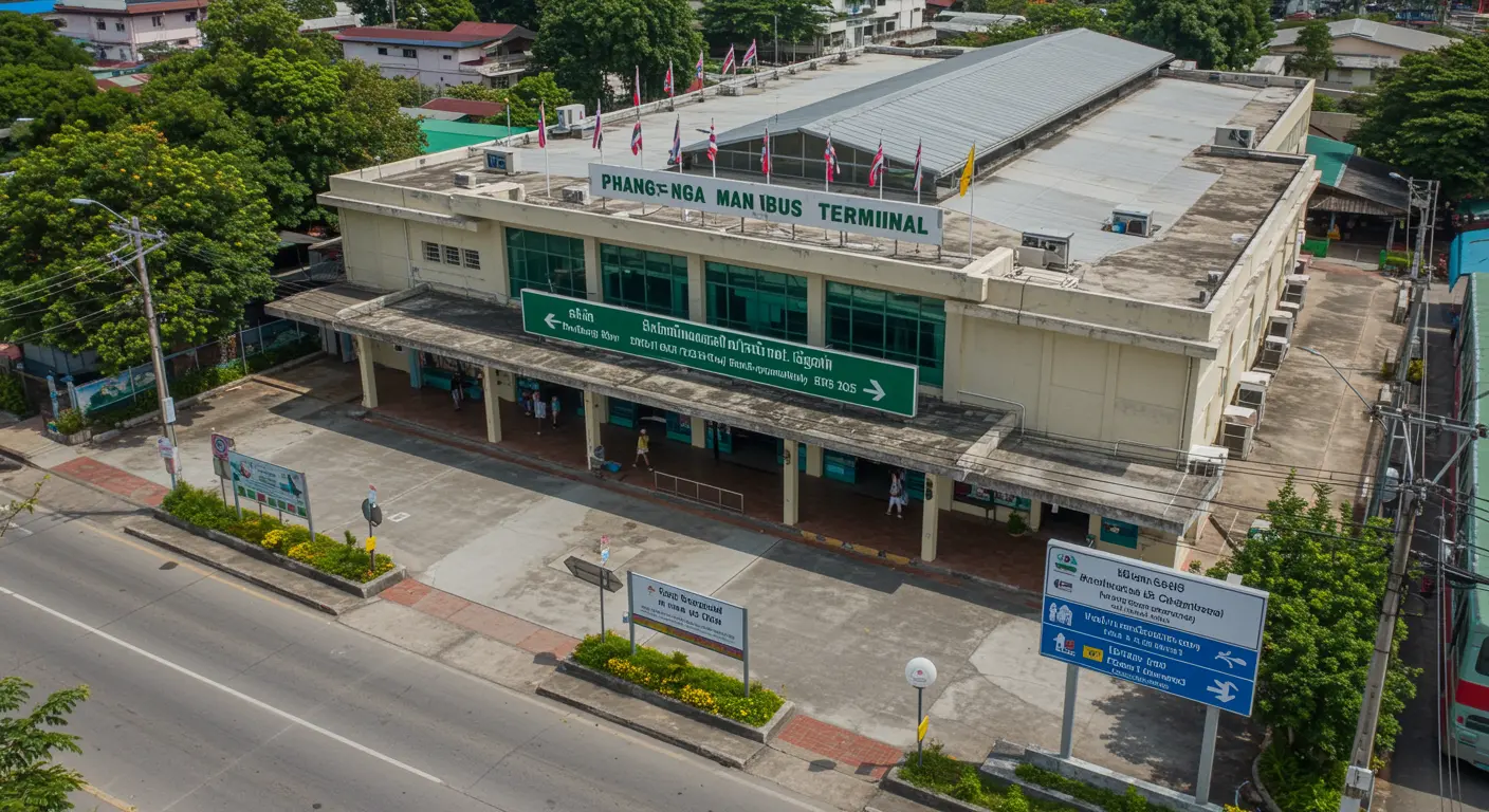 phang-nga Main bus Station - Destination point for ao-nang to phang-nga route