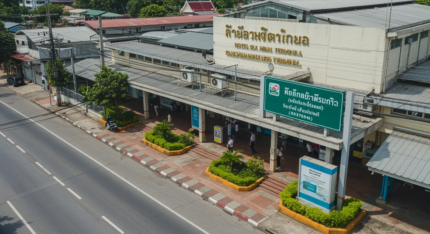 kanchanaburi Main bus Station - Destination point for ayutthaya to kanchanaburi route