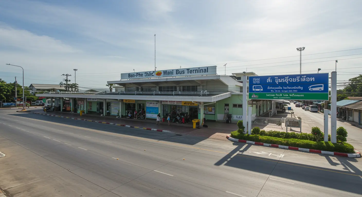 ban-phe Main bus Station - Destination point for bangkok to ban-phe route