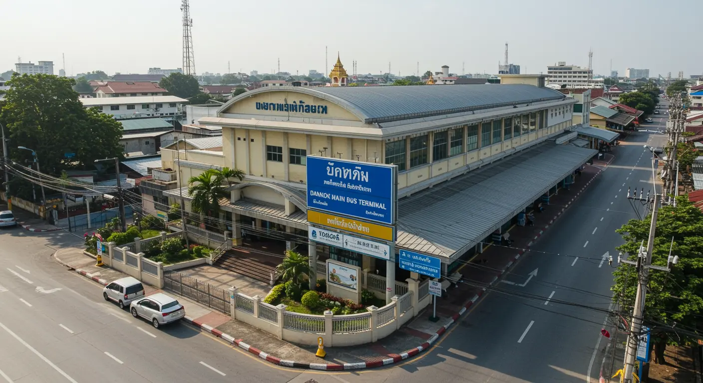dannok Main bus Station - Destination point for bangkok to dannok route