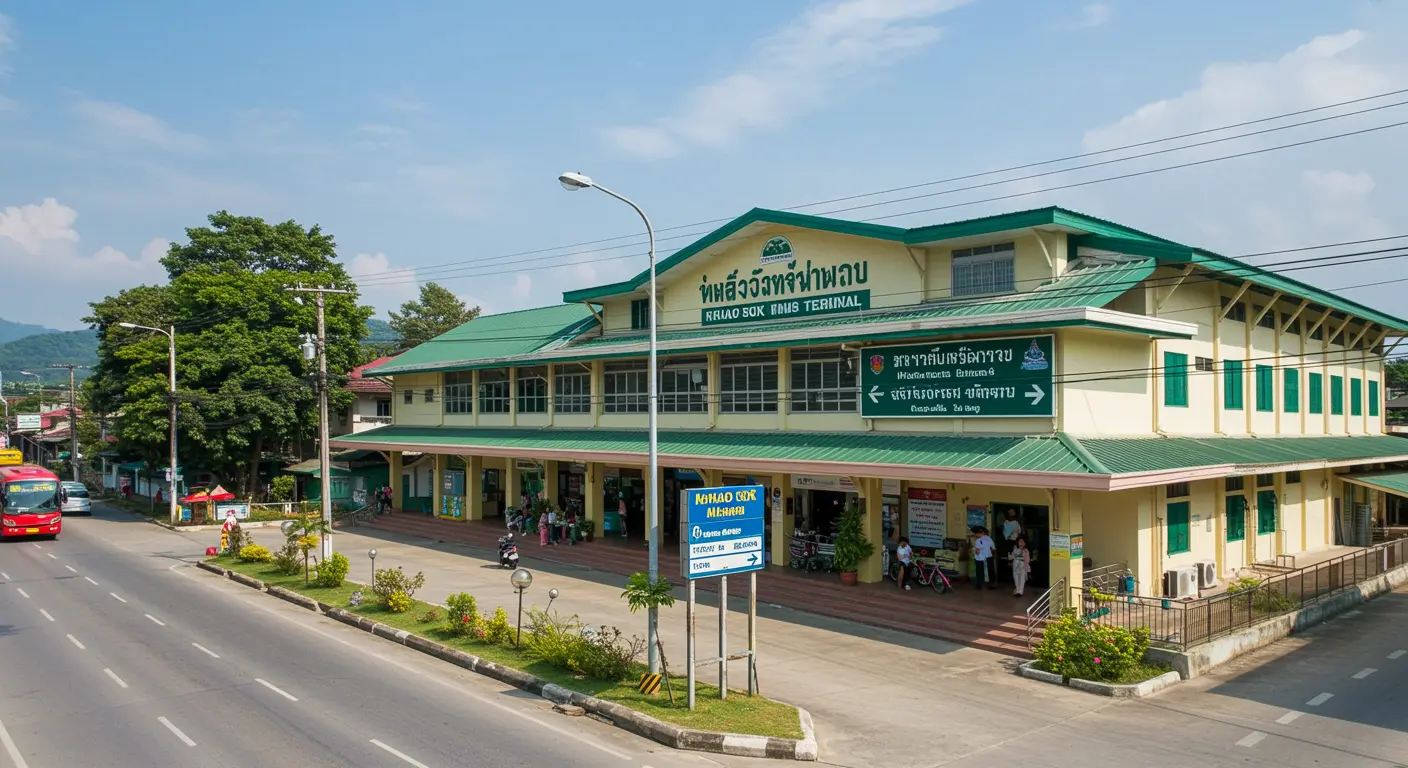 khao-sok Main bus Station - Destination point for bangkok to khao-sok route