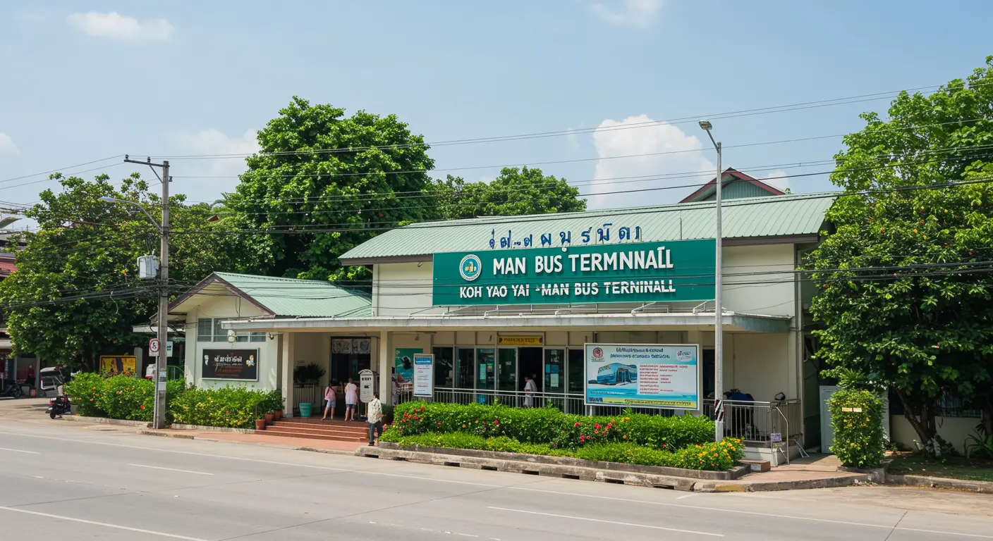 koh-yao-yai Main bus Station - Destination point for bangkok to koh-yao-yai route