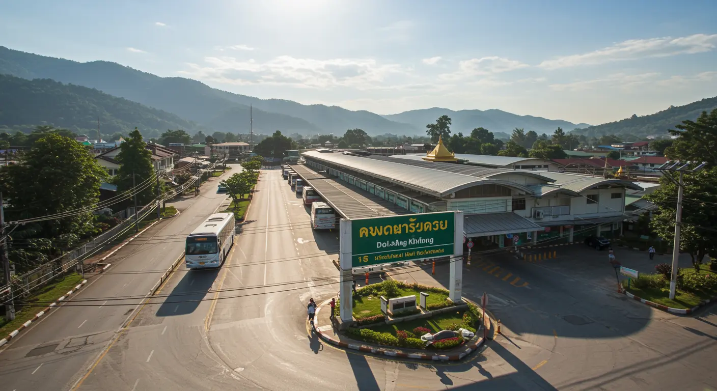 doi-ang-khang Main bus Station - Destination point for chiang-mai to doi-ang-khang route